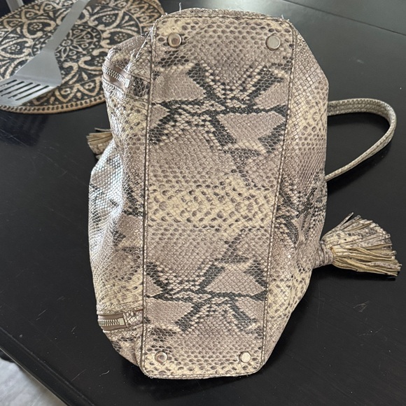 Cole Haan Beige Snake Print Shoulder Bag - Picture 8 of 8
